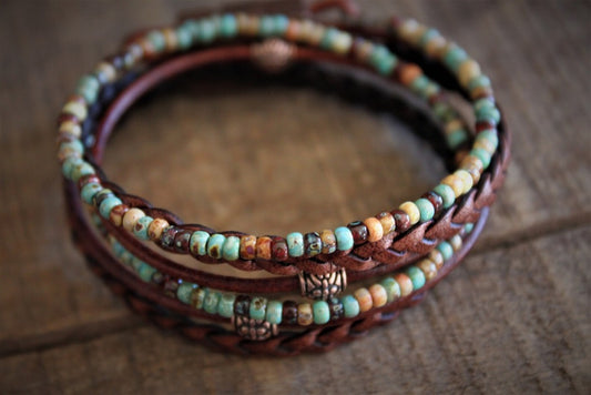 Hippie Chic Stack Bracelets for Women, Earthy Jewelry, Boho Style Jewelry, Gift For He